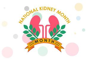 nationaal nier maand opgemerkt jaarlijks in maart naar verhogen bewustzijn over nier ziekte. vector illustratie