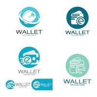 e portemonnee logo ontwerp illustratie icoon met een gemakkelijk modern concept, voor elektronisch portemonnees, digitaal geld opslagruimte toepassingen, digitaal besparingen, digitaal geld transacties, vector