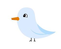 schattig vogel tekenfilm karakter. duif, mus of zeemeeuw vector illustratie geïsoleerd Aan wit achtergrond.