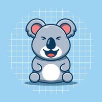 schattig koala lachend vector illustratie. vlak tekenfilm stijl.