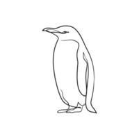 pinguïn doorlopend een lijn kunst tekening vector