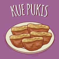 kue puki's illustratie Indonesisch voedsel met tekenfilm stijl vector