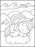 eenhoorn kleur Pagina's voor kinderen - eenhoorn schets illustratie vector