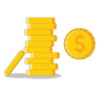 munten stack vector illustratie, munten icoon vlak, munten stapel, munten geld,