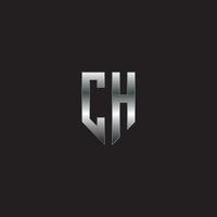 ch logo, metaal logo, zilver logo, monogram, vector
