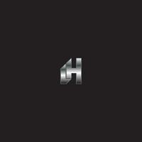 lh logo, metaal logo, zilver logo, monogram, zwart achtergrond vector