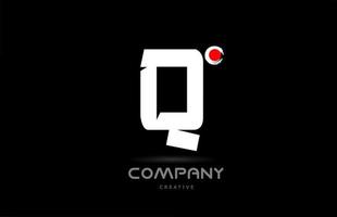 q zwart en wit alfabet brief logo icoon ontwerp met Japans stijl belettering. creatief sjabloon voor bedrijf en bedrijf vector