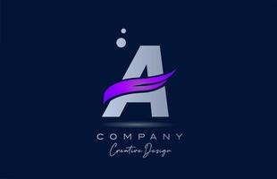 een Purper alfabet brief logo icoon met roze zucht. creatief sjabloon voor bedrijf en bedrijf vector