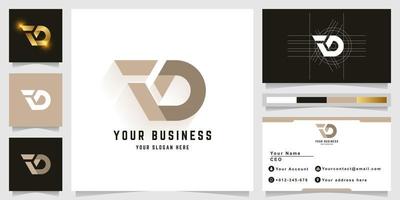 brief yd of xd monogram logo met bedrijf kaart ontwerp vector