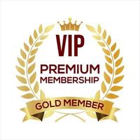 gouden badge vip gouden lid retro design vector