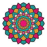 decoratieve bloemen oranje mandala vector