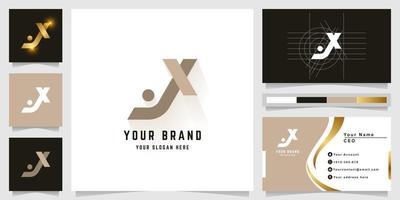 brief jx of ix monogram logo met bedrijf kaart ontwerp vector