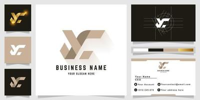 brief yc of ylc monogram logo met bedrijf kaart ontwerp vector