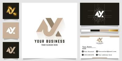 brief nx of ny monogram logo met bedrijf kaart ontwerp vector