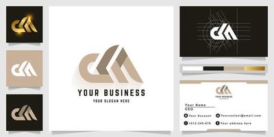 brief dm of ca monogram logo met bedrijf kaart ontwerp vector