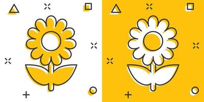 vector tekenfilm kamille bloem icoon in grappig stijl. madeliefje concept illustratie pictogram. kamille bedrijf plons effect concept.