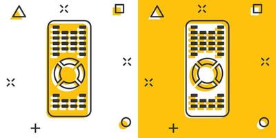 TV afgelegen icoon in grappig stijl. televisie tekenfilm teken vector illustratie Aan wit geïsoleerd achtergrond. uitzending plons effect bedrijf concept.