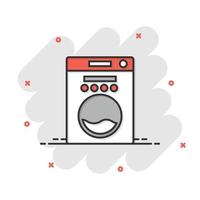 het wassen machine icoon in vlak stijl. wasmachine vector illustratie Aan wit geïsoleerd achtergrond. wasserij bedrijf concept.