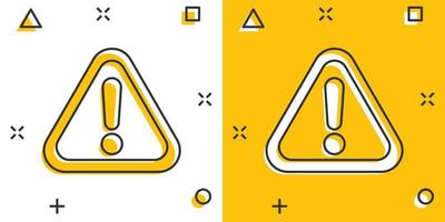 uitroep Mark icoon in grappig stijl. Gevaar alarm vector tekenfilm illustratie pictogram. voorzichtigheid risico bedrijf concept plons effect.