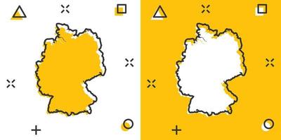 tekenfilm gekleurde Duitsland kaart icoon in grappig stijl. Duitsland teken illustratie pictogram. land aardrijkskunde plons bedrijf concept. vector