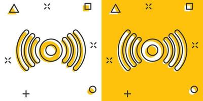 beweging sensor icoon in grappig stijl. sensor golven vector tekenfilm illustratie pictogram. veiligheid verbinding bedrijf concept plons effect.