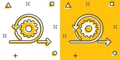 behendig icoon in grappig stijl. flexibel tekenfilm vector illustratie Aan wit geïsoleerd achtergrond. pijl fiets plons effect bedrijf concept.