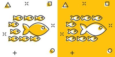 vis teken icoon in grappig stijl. goudvis vector tekenfilm illustratie Aan wit geïsoleerd achtergrond. zeevruchten bedrijf concept plons effect.