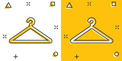 vector tekenfilm hanger icoon in grappig stijl. garderobe hander teken illustratie pictogram. hanger bedrijf plons effect concept.