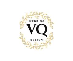 vq initialen brief bruiloft monogram logos verzameling, hand- getrokken modern minimalistisch en bloemen Sjablonen voor uitnodiging kaarten, opslaan de datum, elegant identiteit voor restaurant, boetiek, cafe in vector