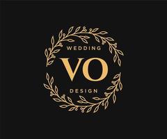 vo initialen brief bruiloft monogram logos verzameling, hand- getrokken modern minimalistisch en bloemen Sjablonen voor uitnodiging kaarten, opslaan de datum, elegant identiteit voor restaurant, boetiek, cafe in vector