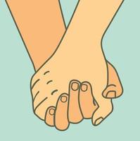 paar hand in hand vector