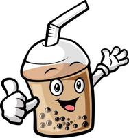 schattig bubbel melk thee tekenfilm karakter vector