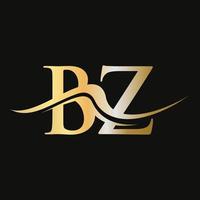 brief bz logo ontwerp monogram bedrijf en bedrijf logotype vector