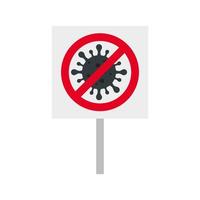 campagne van stop 2019 ncov met deeltje in verboden signaal vector