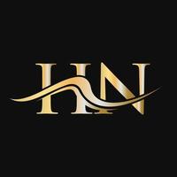 brief hn logo ontwerp monogram bedrijf en bedrijf logotype vector