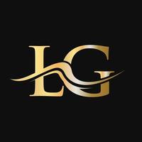 brief lg logo ontwerp monogram bedrijf en bedrijf logotype vector