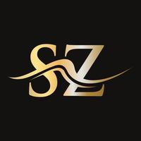 brief sz logo ontwerp monogram bedrijf en bedrijf logotype vector