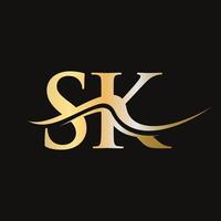 brief sk logo ontwerp monogram bedrijf en bedrijf logotype vector