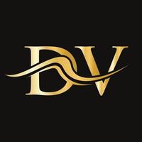 brief dv logo ontwerp monogram bedrijf en bedrijf logotype vector