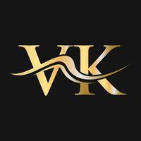 brief vk logo ontwerp sjabloon monogram bedrijf en bedrijf logotype vector