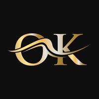 brief OK logo ontwerp monogram bedrijf en bedrijf logotype vector