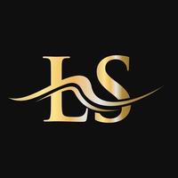 brief ls logo ontwerp monogram bedrijf en bedrijf logotype vector