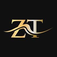 brief zt logo ontwerp sjabloon monogram bedrijf en bedrijf logotype vector