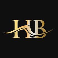 brief hb logo ontwerp monogram bedrijf en bedrijf logotype vector