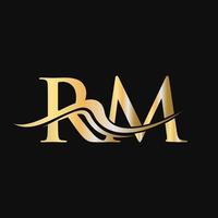 brief rm logo ontwerp monogram bedrijf en bedrijf logotype vector