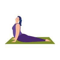 vrouw beoefenen van yoga oefening, gezonde levensstijl vector