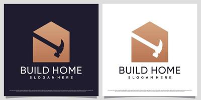 huis reparatie logo ontwerp sjabloon met creatief element en uniek concept vector