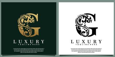 luxe logo ontwerp met eerste brief g vector