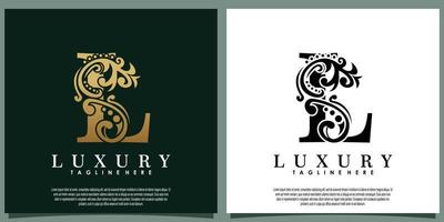 luxe logo ontwerp met eerste brief l vector