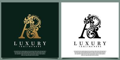 luxe logo ontwerp met eerste brief een vector